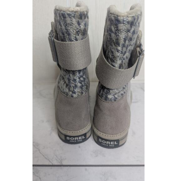 Sorel Newbie suade leather winter snow boots warm two tone gray sz 6.5 womens - Picture 3 of 10